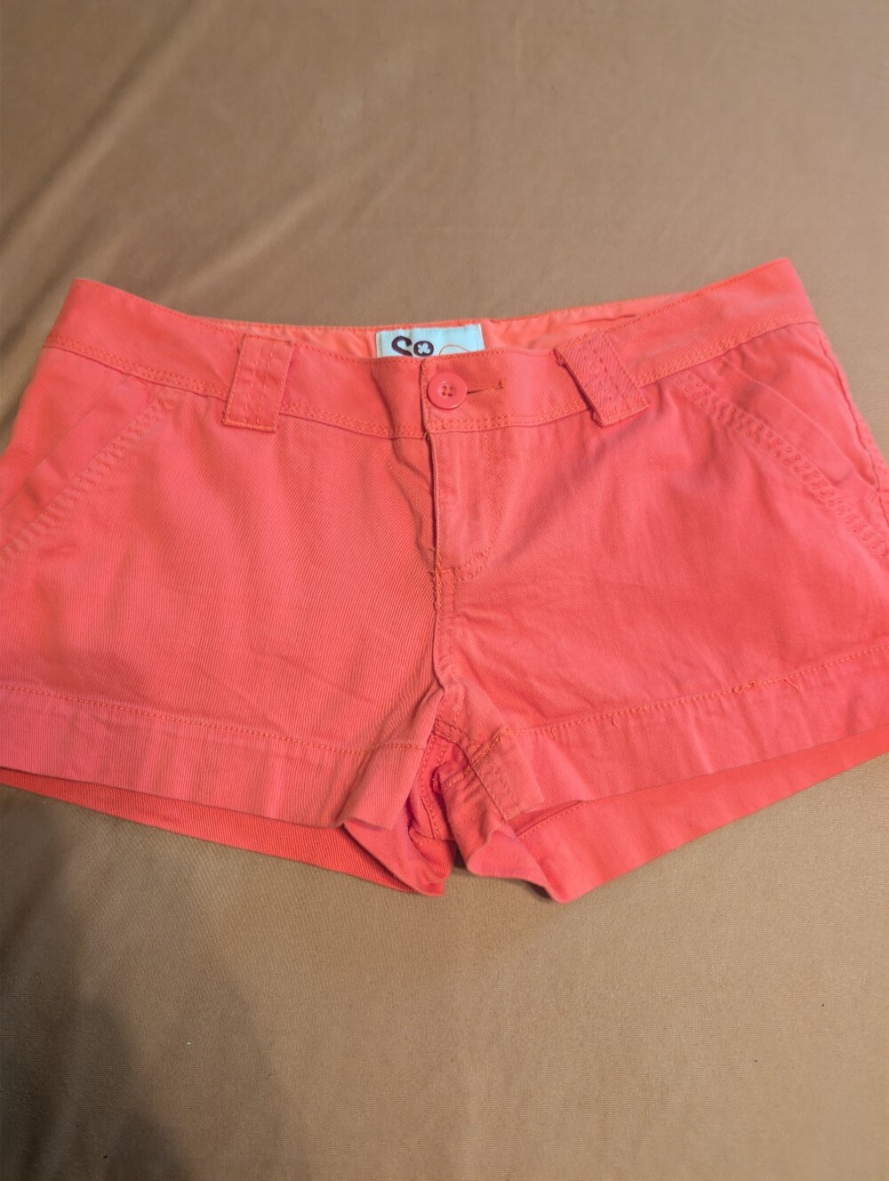 SO Coral Women's Button Front Short Shorts